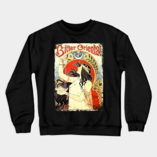 Art Nouveau - Bitter Oriental Alphonse Mucha Design Crewneck Sweatshirt